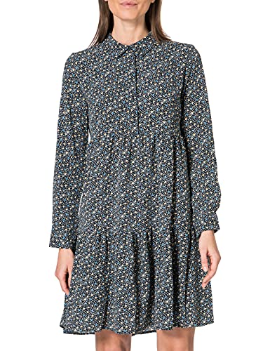 JdY Damen JDYPIPER L/S AOP Shirt Dress WVN NOOS Kleid, Black/AOP:Spectra Yellow & Aquarius Ditsy, 40