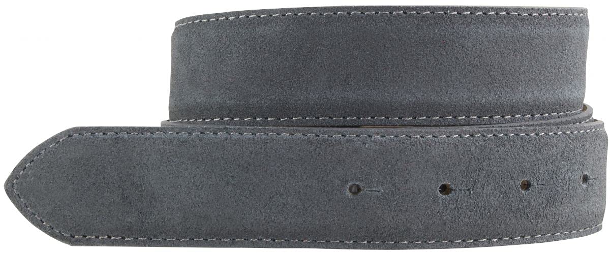 BELTINGER Wechselgürtel aus Veloursleder ohne Schnalle 3,5 cm | Druckknopf-Gürtel für Damen Herren 35mm | Wildleder-Gürtel | Anthrazit 80cm