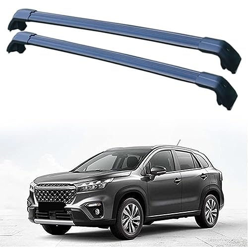 Auto Dachträger Dachreling für Suzuki S-Cross (Flush Rails) 2016+, Dach Gepäckträger aus Aluminium,Black