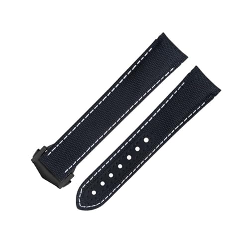 IOTUP 20 mm grünes Nylongewebe, Uhrenarmband passend für Omega-Armband für AT150 Seamaster 300 Planet Ocean De Ville Speedmaster Uhrenarmband mit gebogenem Ende, 20 mm, Achat