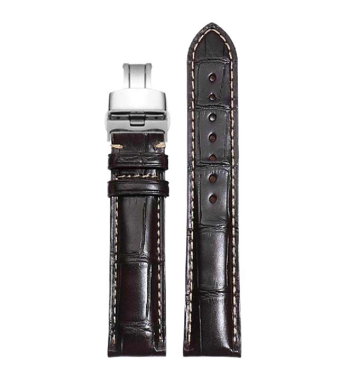 SpaRcz Armband aus echtem Leder mit Krokodilmuster für Herren, 13-21mm, Farbe 7, 18mm