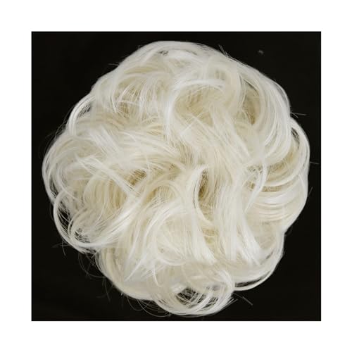 Haarteile Haarknoten Synthetischer Haarknoten, unordentlicher Chignon, Pferdeschwanz, Haarverlängerung, elastisches Gummiband, Haargummis for Frauen, blond, braun, gewellter Dutt Brötchen Haare(Q-60)