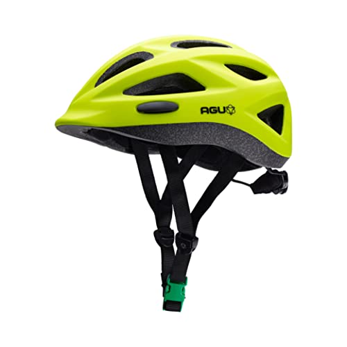 AGU GO Kids Fahrradhelm für Kinder, Entspricht der EN1078-Norm, Kinder Fahrradhelm ist Also geeignet als Skaterhelm, Unisex Kinderhelm passt bei einem Kopfumfang von 48 bis 54 Zentimetern (Yellow)