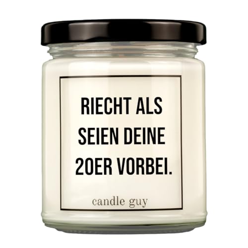 candle guy Duftkerze | Riecht als seien deine 20er vorbei. | Handgemacht aus 100% Sojawachs | 70 Stunden Brenndauer