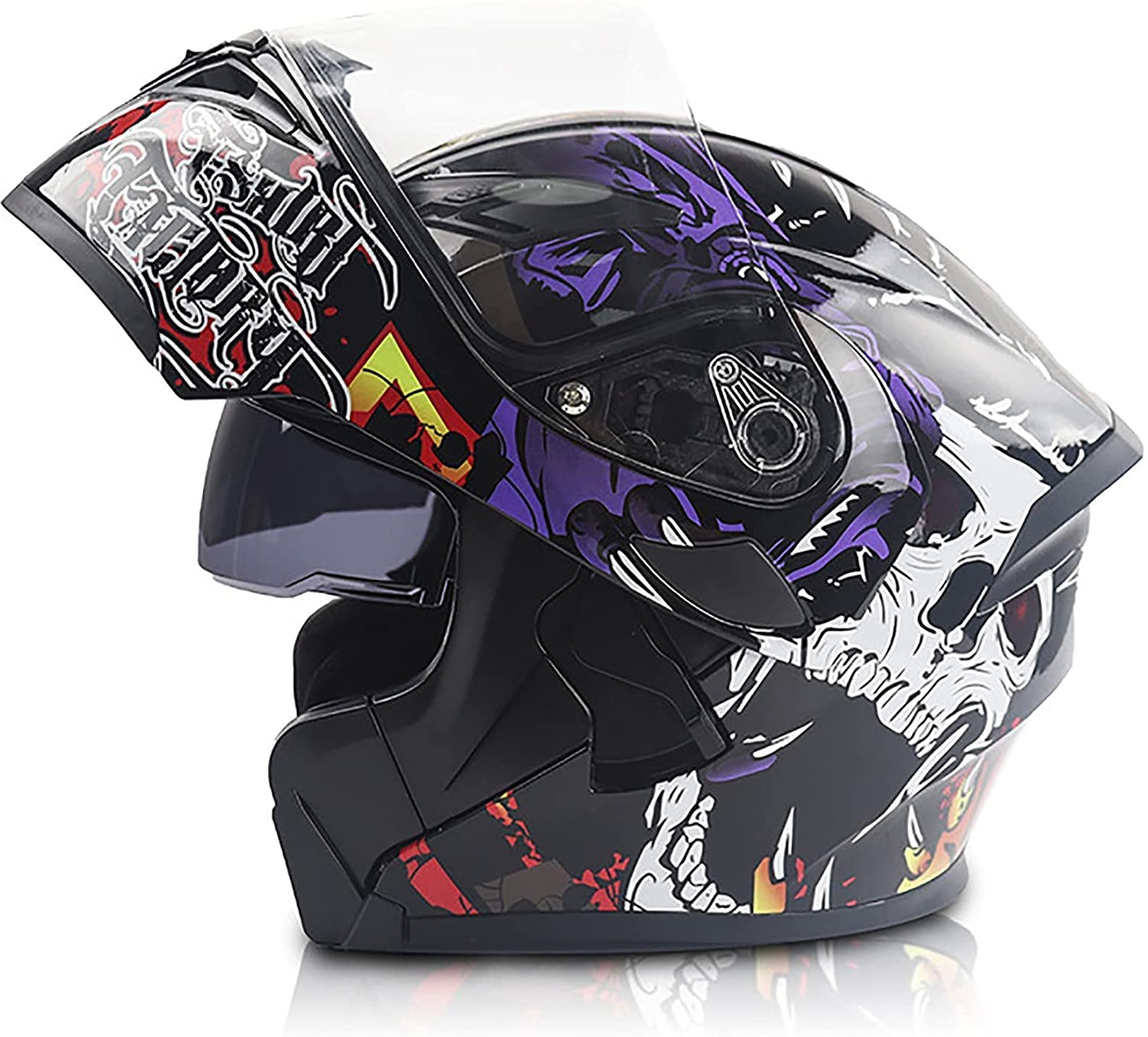 Motorradhelm Klapphelme Damen Und Herren,DOT/ECE-Zertifizierter Helme Erwachsene Motorrad Modularer Integralhelm Mit Doppelvisier Roller-Helm Mofa-Helm Scooter-Helm Sturzhelm