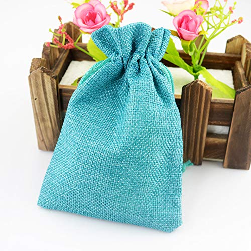 Stoffbeutel mit Kordelzug 50 stücke Vintage Stil Handgemachte Farbe Natürliche Sackleinen Leinen Schmuck Reise Aufbewahrungstasche Mini Candy Jute Packung Taschen für Geschenktüte Jutebeutel Geschenkt