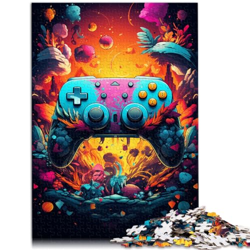 Puzzlespiel, farbenfroher Psychedelischer Spielecontroller, 1000-teiliges Puzzle, Holzpuzzle, ganze Familie, 1000 Teile (50 x 75 cm)