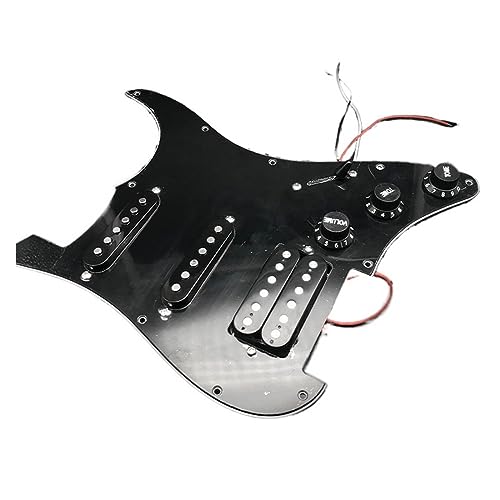 SSH Loaded Prewired E-Gitarren-Schlagbrett-Tonabnehmer-Set, 3-lagige Tonabnehmer Für Gitarre, Schwarz