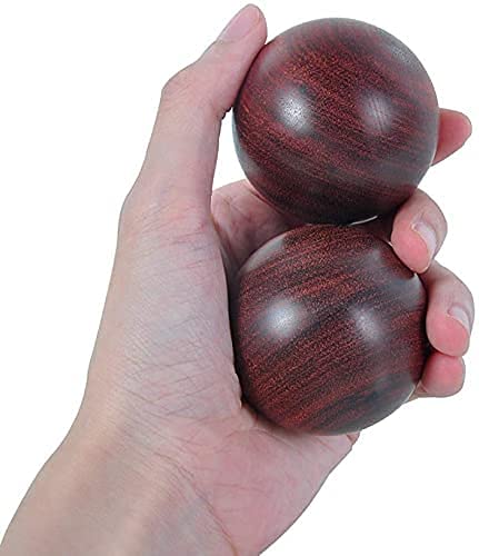 ORLOVA Handtherapiebälle, Massageball, Baoding-Bälle, Stressbälle for Erwachsene, chinesische Gesundheitsbälle aus Holz, Massage-Übungsball, Meditationsball, Übungsmassagebälle, Handübung