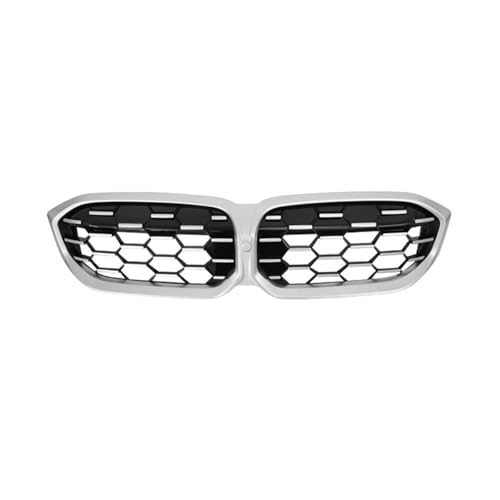 Frontgrills Für G20 G28 Für LCI 3 Serie 2023+ 330i M340i Front Stoßstange Nieren Grill Diamant Alle Schwarz Stil Racing Grille Front Bumper Grille(Silber)