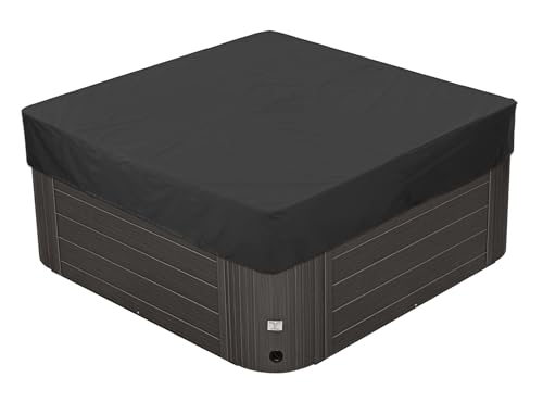 BaCover Outdoor Whirlpool-Abdeckung, 210D Oxford Garten Wasserdicht Staubdicht UV-geschützt Poolabdeckung Quadrat Spa Abdeckung,Schwarz,244x244x30cm