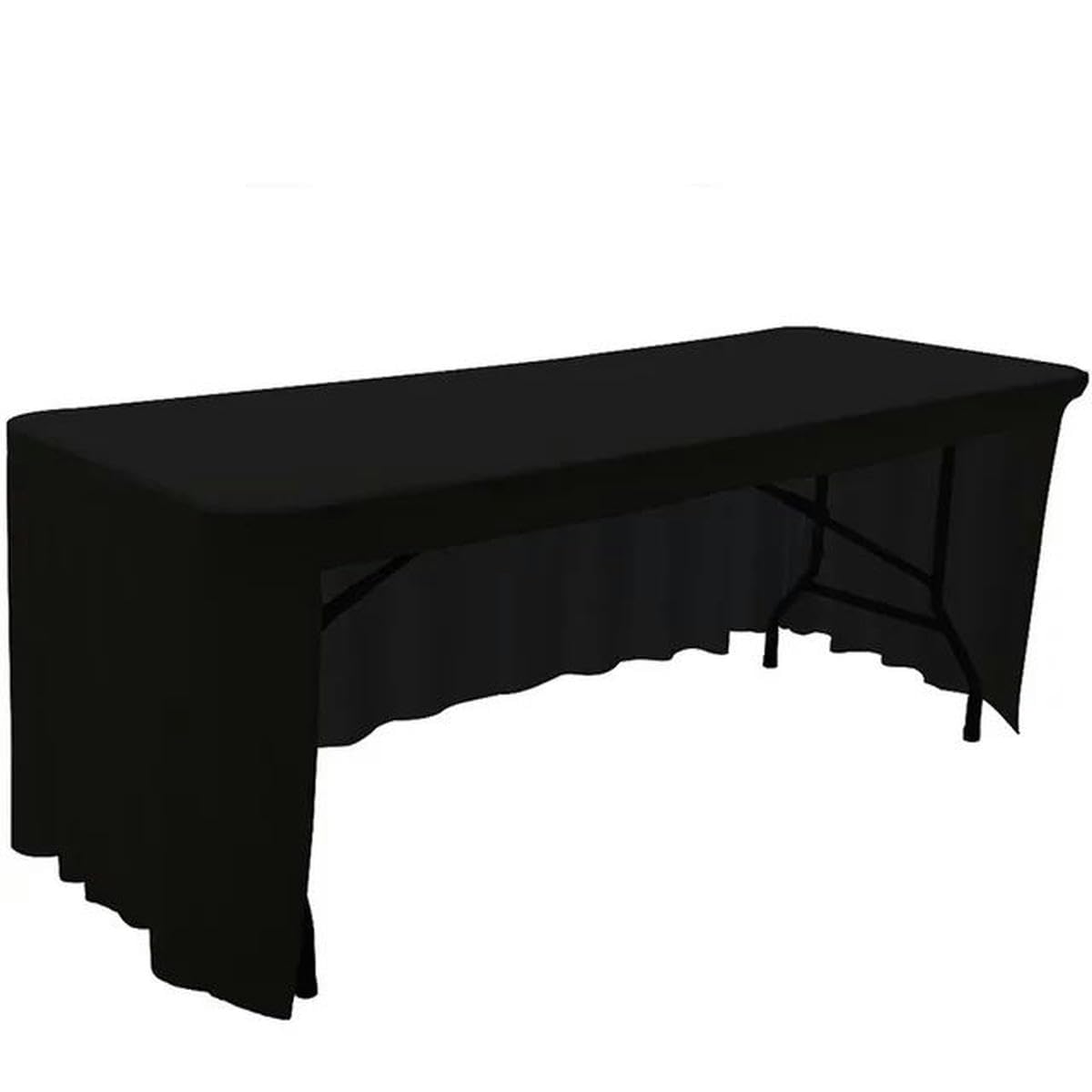 Elastische Tischdecke für Hotelbankett, Tischdecke, weißer Tischrock, Hochzeits-Spandex-Tuch, 4 FT, 5 FT, 6 FT, 8FT-schwarz-5FT 152x76x76cm