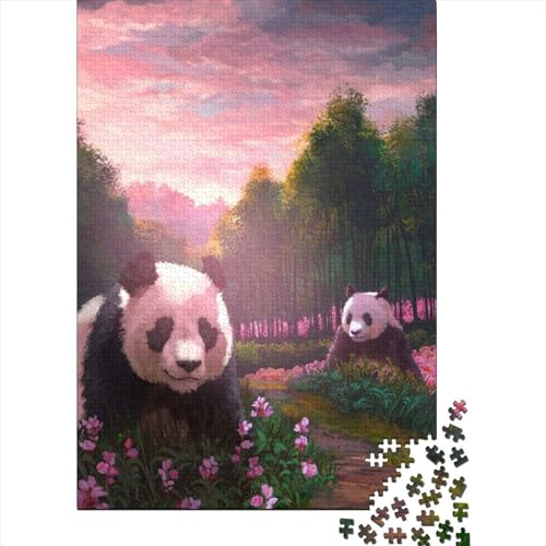 Panda-Holzpuzzle für Erwachsene und Jugendliche von Adult Jigsaw Puzzles 1000 Teile für anspruchsvolles Puzzlespiel und Familienspiel 29,53x19,69 Zoll