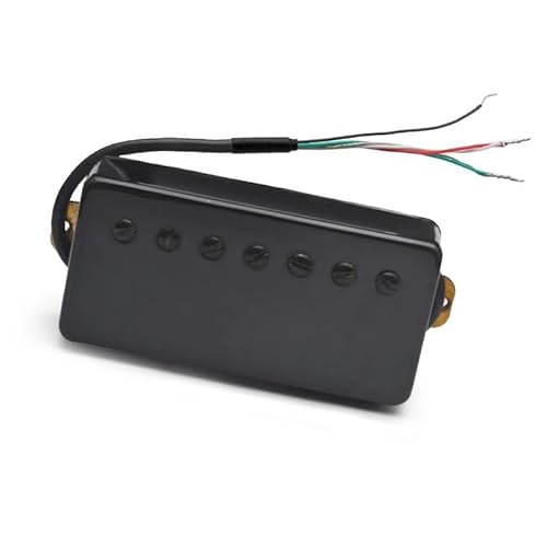 7-saitige Gitarre Mit Messingabdeckung, Humbucker, Geschlitzt, 8,5 K/14 K, Spulenteilungs-Tonabnehmer Für E-Gitarre e gitarren tonabnehmer (Color : Bridge Black)