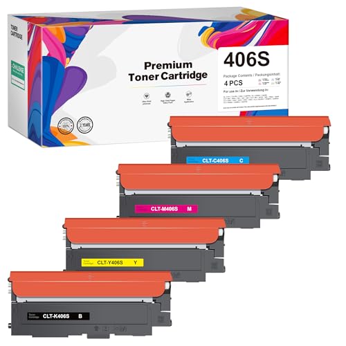 CLT-P406C Multipack Toner Kompatibel für Samsung CLT-P406C CLT-K406S für Samsung Xpress CLP-365 CLX 3305 C460W C410W CLP-360 CLP-365W CLX-3305FN CLX-3305W CLX-3300 C460FW (4er-Pack)