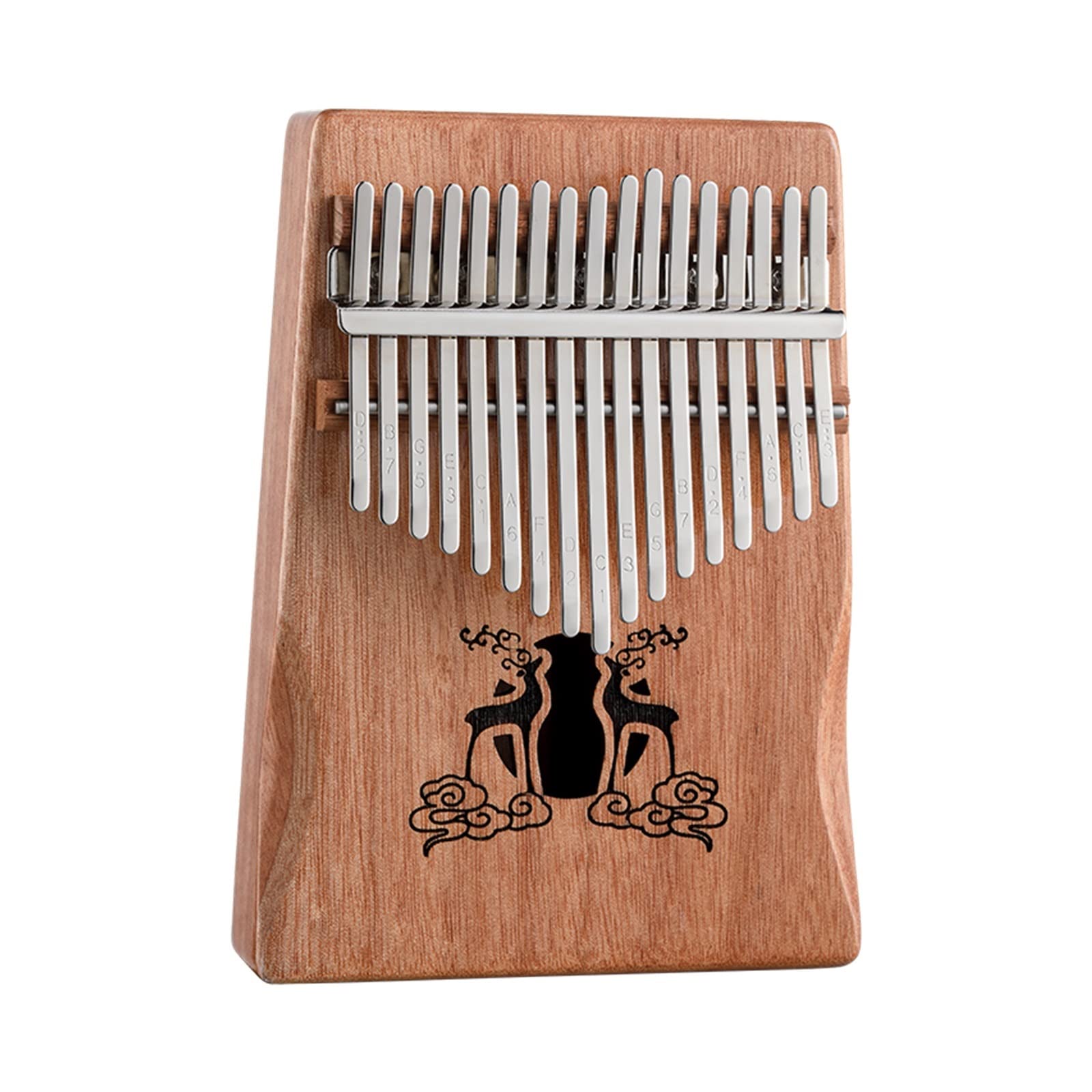 17 Tasten Kalimba Daumenklavier Musikinstrumente Mahagoni Erwachsene Anfänger (Farbe: Braun)