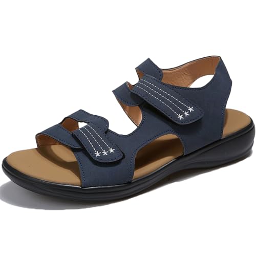 LYZXYZAI Orthopädische Sandalen Damen Bequeme Sandalen Sommer Peep Toe Sandalen Römische Sandalen Strandsandalen Mit Fußgewölbeunterstützung für Outdoor Sport Wandern,003,43EU