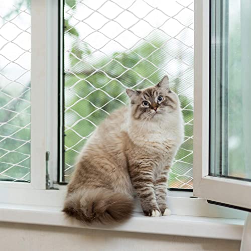 RUIBEI Schutznetz für Katzenschutznetz für Katzen Balkon transparent, Haustiere Schutz Sicherheitszaun Netz, Mesh Balkon für Katzen und Vogel, reißfest