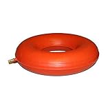 Sitzring Gummi aufblasbar- 45 cm Durchmesser - rot/orange - Sitzkissen gegen Beschwerden bei Dekubitus, Hämorrhoiden, Rückenschmerzen und zur Steißbein Entlastung