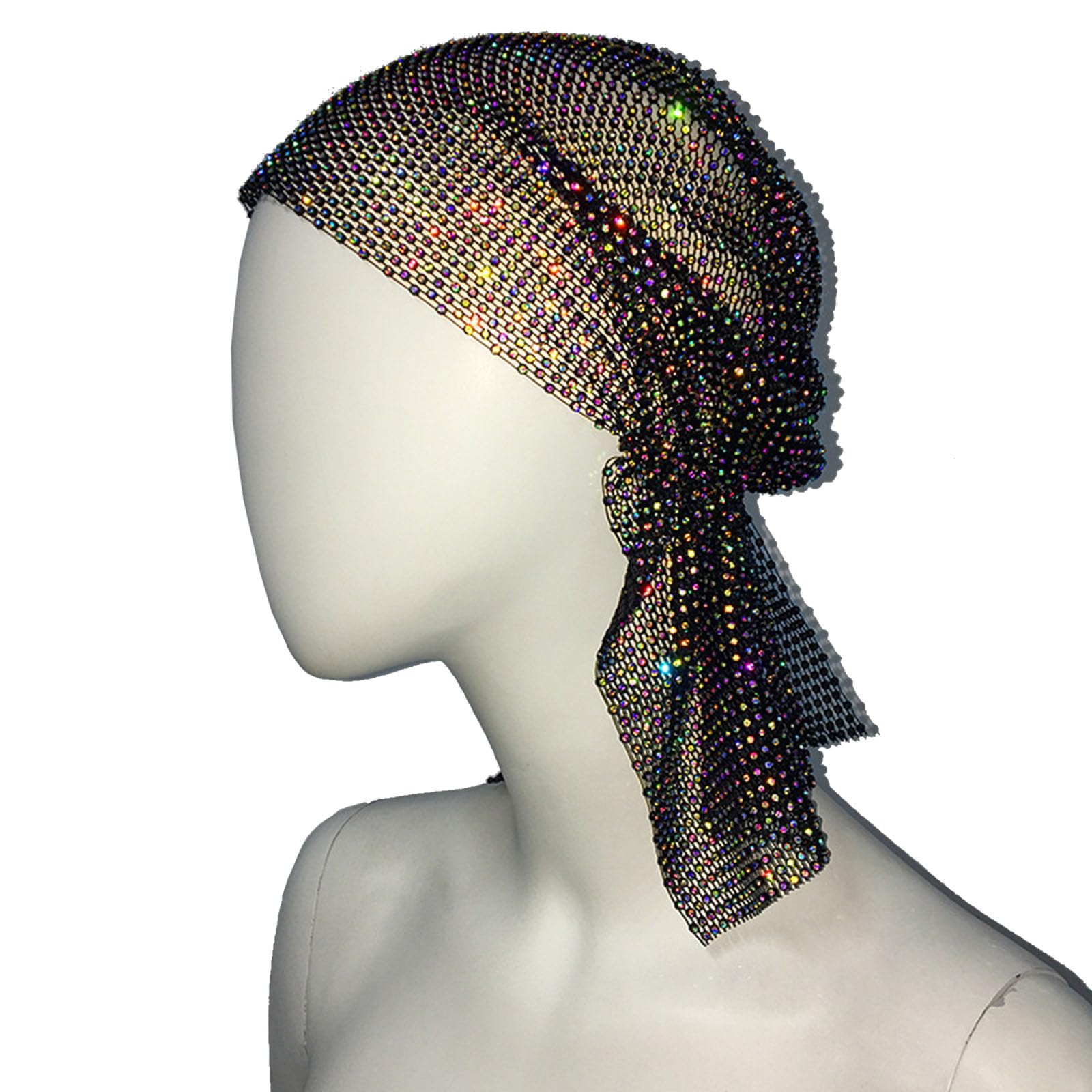 Glitzernde Diademe für Damen, Netz, Glitzer, Kopftuch, Fischnetz, Kristall, Diamant-Tiaras, Modeschmuck, Haar-Accessoires, Bandanas, Schal für Damen, Bandanas, Top-Bandanas