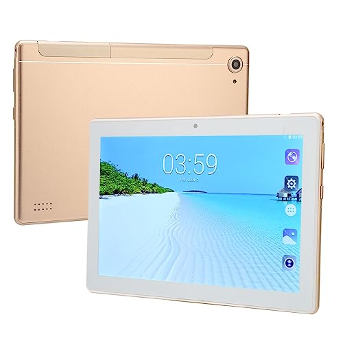 Garsent 8-Zoll-FHD-Tablet, 6 GB RAM, 128 GB ROM, Kleines Tablet, Octa-Core-Prozessor, 5 MP + 8 MP Kamera, 6000 MAh Schnellladung, Dual-Karte, Dual-Standby, 5G WLAN, GPS (Gold)