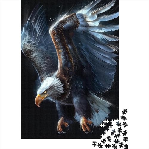 Holzpuzzle „Savagery Among Eagles“ für Teenager, Kunstpuzzle für Erwachsene, 1000 Teile, Weihnachtsgeburtstagsgeschenk für Erwachsene und Teenager (Größe: 75x50cm)