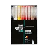 GROG Pointer 01 APP Diavola Marker Set, 0,7 mm Extra Feine Spitze, Packung mit 8 Stück