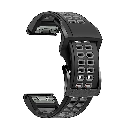 OPKDE Silikon-Lederarmband für Garmin Fenix 7 7X 5 5X Plus 6 6X Pro Smartwatch QuickFit Easyfit Armband 26 22 mm, 26mm For Fenix 5X 5XPlus, Achat