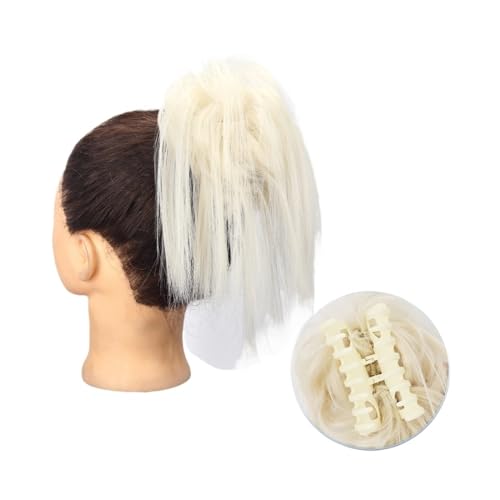 Haarteile Haarknoten Synthetische Haarverlängerung mit Krallenclip, unordentlicher Dutt, flauschiger Chignon, schwarzblonder Haarknoten, Hochsteckfrisur, falsches natürliches Haarteil for Frauen Brötc