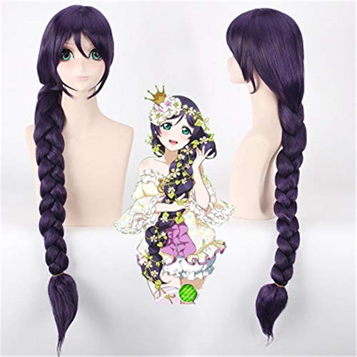 LINLINCD Cosplay wig Hochwertiger Anime LoveLive! Liebe Live Cosplay Perücke Nozomi Tojo Kostüm Spielen Erwachsene Perücken Halloween Haar Märchen Zöpfe