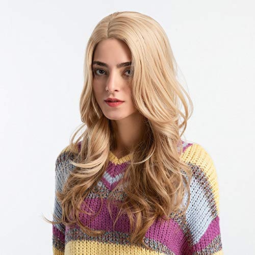 LINLINCD-Lange Blonde Brown Wellige Perücken Mit Pony Für Frauen Synthetische Schwarz Rot Weibliche Cosplay Natürliche Perücken Hitzebeständige Faser Haar Perücken