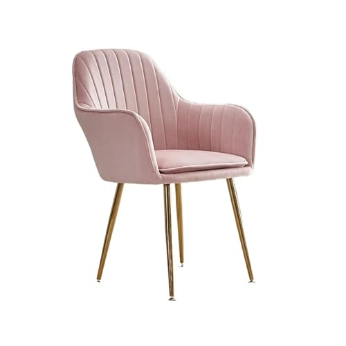 FUHAI-666 Esszimmerstuhl Nordic Sessel Moderne Esszimmer Stuhl Esszimmer Möbel Design Samt Wohnzimmer Kaffee Stuhl Make-Up Zurück Stuhl Kaffeestuhl(Pink)