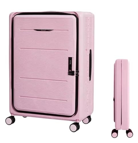 Habrur Rollkoffer Koffer Trolley Faltbare Koffer, Verstellbarer Trolley, Handgepäck, Vorne Offener Koffer Koffer Gepäck Reisekoffer (Color : A, Size : 20 in)