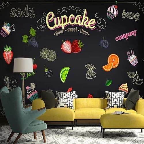 Frischer Sommer Handgemaltes Eis Saft Wandkunst 3D Tapeten Wanddekoration Fototapete Sofas Wohnzimmer Wandbild Schlafzimmer-200cm×140cm