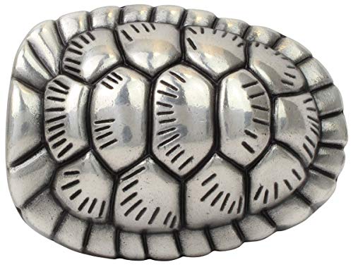 BELTINGER Gürtelschnalle Schildkröten-Panzer 4,0 cm | Buckle Wechselschließe Gürtelschließe 40mm Massiv | Wechselgürtel bis 4cm | Silber