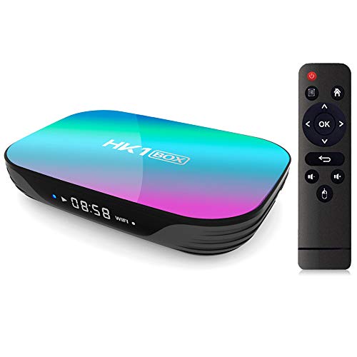 Sofobod HK1 Box TV Box Android 9.0, 4GB RAM 64GB ROM, S905X3 Quad Core 64bit Cortex-A55, GPU G31™ MP2, 2.4G/5G dual WiFi BT4.0 H.265 Decoding LAN 1000 RJ-45, HD 8K Smart TV Box