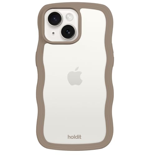 holdit Wavy Case - Mocha Brown/Transparent - iPhone 15/14/13