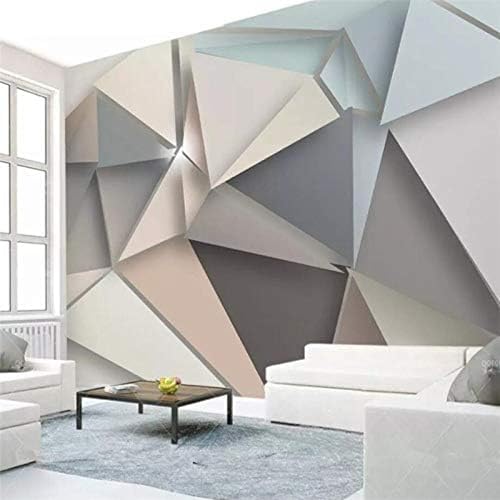 XLMING Minimalistisch Abstrakt Geometrisch Farbe Bilder Dreiecke 3D Tapeten Home Esszimmer Sofa Schlafzimmer Wohnzimmer TV Hintergrund-400cm×280cm