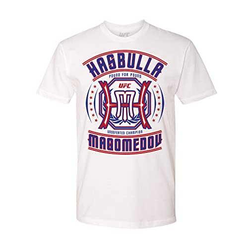 UFC Herren Hasbulla Undefeated Short Sleeve T-Shirt, Weiss/opulenter Garten, One Size-Medium