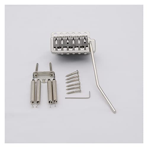 1 Satz Stahlsattelstahlblock Elektrische Gitarre Tremolo Systembrücke Nickel/Gold Gitarreteile Tune-o-matic Steg (Color : Silver)