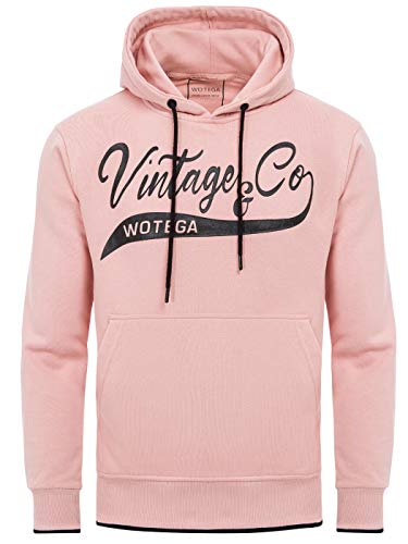 WOTEGA Kapuzenpullover WT Star - Winter Pulli Männer Hoodies - rosa Sweatshirt für Herren - Pullover Mit Taschen, Rosa (Mellow Rose 151515), XXL