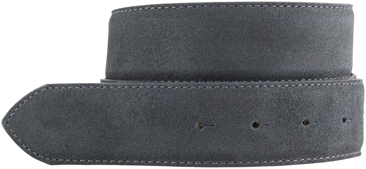 BELTINGER Wechselgürtel aus Veloursleder ohne Schnalle 4 cm | Druckknopf-Gürtel für Damen Herren 40mm | Wildleder-Gürtel 4cm | Anthrazit 100cm