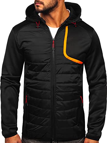 BOLF Herren Übergangsjacke Steppjacke Daunen-Optik Casual Elegant Leichte Frühlings Jacket Moderne Männer Jacke KS2143 Schwarz M [4D4]