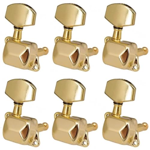 Strings Tuning Pegs Mechaniken Für Gitarre 6er-Pack Saitenstimmwirbel aus Metall mit halbgeschlossenen Knöpfen für Gitarrenstimmköpfe (Color : 2)