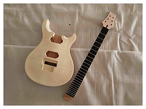 Gitarrenkorpus unfertig 1 Set unfertiger Gitarrenhals und Körper für Guitar Kit Ebenholz-Griffbrett