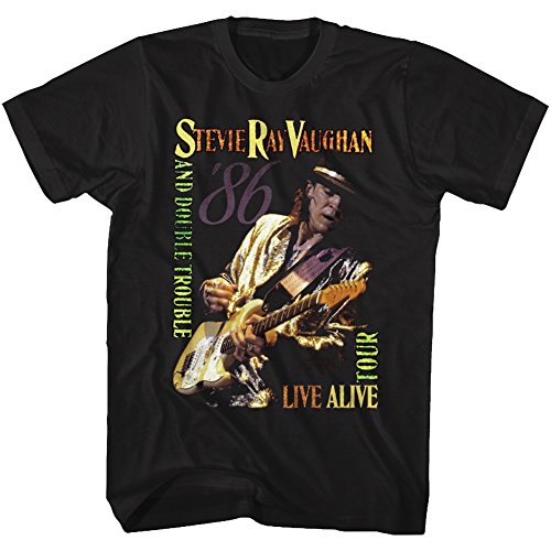 American Classics Stevie Ray Vaughn Live Alive Tour Black Adult T-Shirt Tee, schwarz, X-Groß