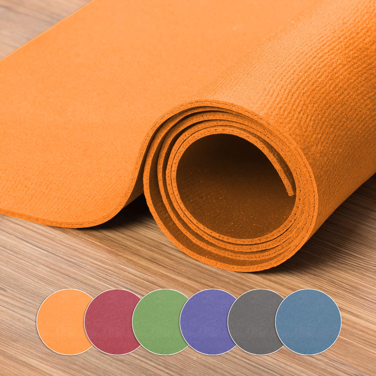 XXL Yogamatte in verschiedenen Farben + Größen, schadstofffreie Yogamatte in orange, besonders groß und breit, OEKO-Tex 100 zertifiziert und rutschfest