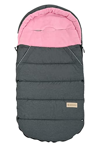 Altabebe AL2281P-78 Winterfußsack für Kinderwagen und Buggy, dunkelgrau/rosa