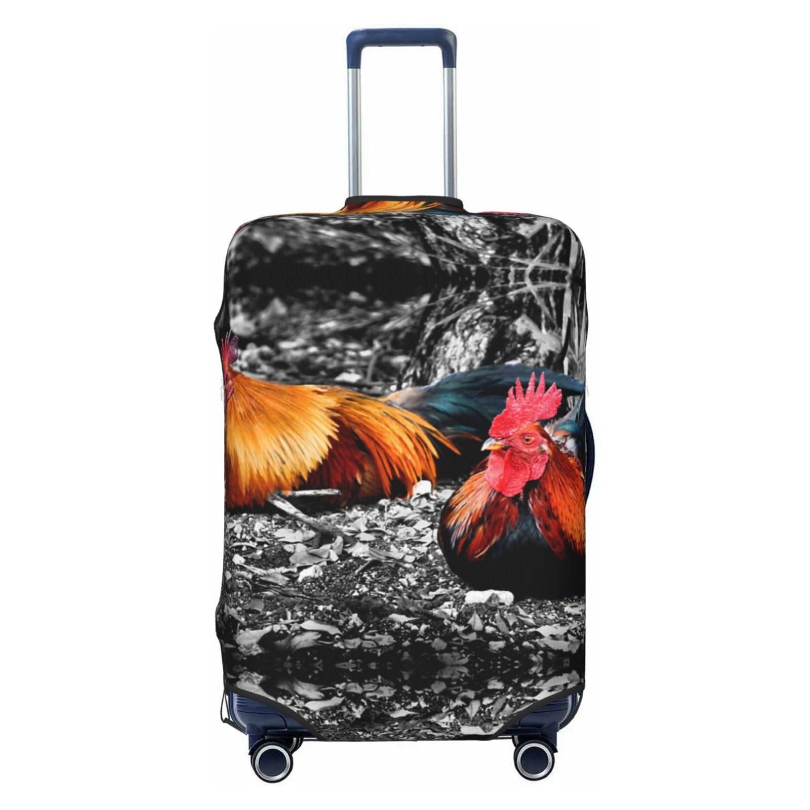 Miniks Reisegepäckhülle mit Huhn, strapazierfähig, passend für 45,7 - 81,3 cm große Gepäckstücke, Größe XL, Schwarz, X-Large