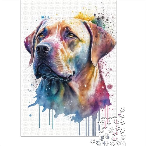 Labrador in Aquarellkunst-Puzzles für Erwachsene und Jugendliche von schwierigen, anspruchsvollen Puzzles, 1000 Teile, Lernspiele, Heimdekorations-Puzzle, 75 x 50 cm